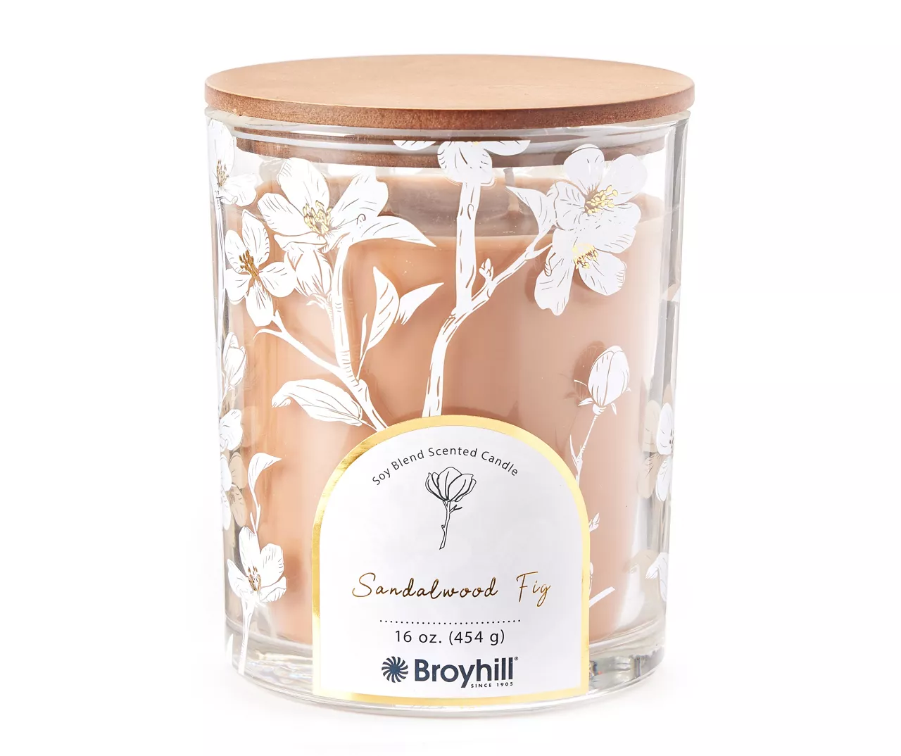 Sandalwood Fig 2-Wick Floral Glass Candle, 16 Oz. 3 Sandalwood Fig 2-Wick Floral Glass Candle, 16 Oz.
