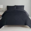 Anthracite Diamond-Quilted Full 7-Piece Comforter Set