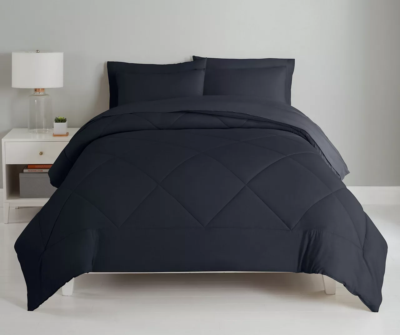 Anthracite Diamond-Quilted Full 7-Piece Comforter Set 3 Anthracite Diamond-Quilted Full 7-Piece Comforter Set