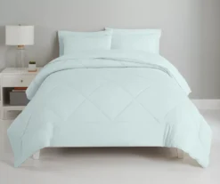Whispering Blue Diamond-Quilted California King 7-Piece Comforter Set