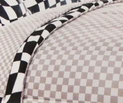 Euphoric Expression Black Wavy Checkerboard Reversible Full 9-Piece Bed-in-a-Bag Set -Northlight Sales Store 810609042 810609041 810608770 A8 4 1