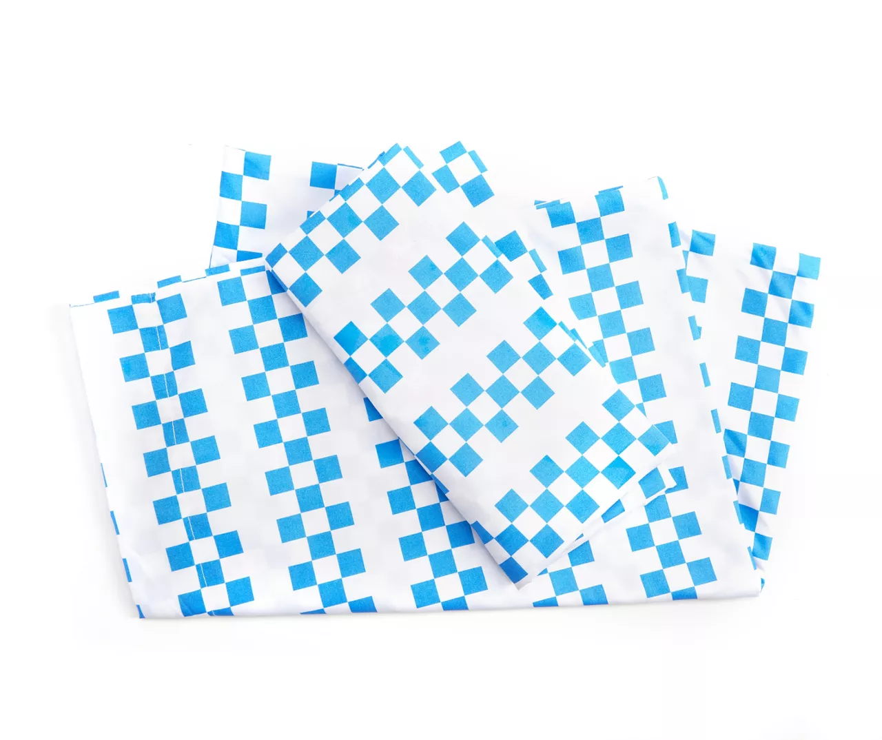 Euphoric Expression White & Blue Checkerboard Full 4-Piece Sheet Set 3 Euphoric Expression White & Blue Checkerboard Full 4-Piece Sheet Set