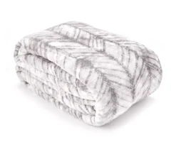 Gray & White Herringbone Queen/King Plush Velvet Blanket -Northlight Sales Store 810609052 810609051 A0 2 1