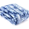 Blue & White Herringbone Queen/King Plush Velvet Blanket -Northlight Sales Store 810609053 810609054 A0 2