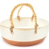 13.5" Artisan Ceramic Decorative Tray With Braided Handles -Northlight Sales Store 810609480 A1 1