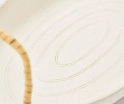 13.5" Artisan Ceramic Decorative Tray With Braided Handles -Northlight Sales Store 810609480 A4 1