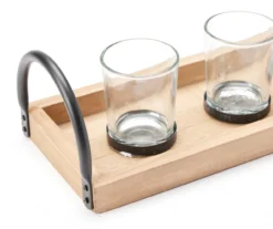 Tray Wood & Metal 3-Tier Votive Candle Holder -Northlight Sales Store 810609571 A8 2