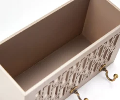 Taupe Rectangle-Cutout Patterned Wall Bin With Hooks -Northlight Sales Store 810609572 A8 4