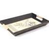 Black & Beige Botanical Decorative Tray