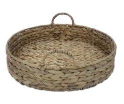 Brown Woven Round Water Hyacinth Decorative Tray, (16") -Northlight Sales Store 810612684 A1 2