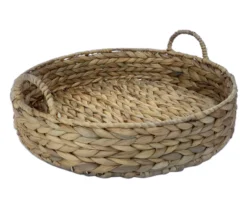 Brown Woven Round Water Hyacinth Decorative Tray, (16") -Northlight Sales Store 810612684 A3 3