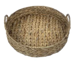 Brown Woven Round Water Hyacinth Decorative Tray, (16") -Northlight Sales Store 810612684 A4 4