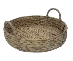 Brown Woven Round Water Hyacinth Decorative Tray, (12") -Northlight Sales Store 810612686 A3 3