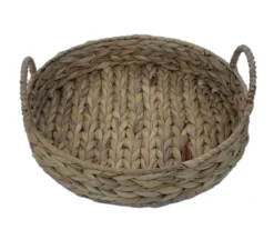 Brown Woven Round Water Hyacinth Decorative Tray, (12") -Northlight Sales Store 810612686 A4 4