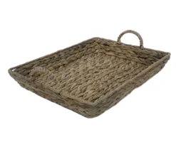 Brown Water Hyacinth Woven Decorative Tray, (16") -Northlight Sales Store 810612687 A3 3