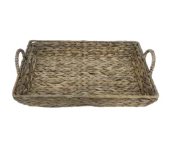 Brown Water Hyacinth Woven Decorative Tray, (16") -Northlight Sales Store 810612687 A4 4