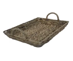 Brown Water Hyacinth Woven Decorative Tray, (14") 8 Brown Water Hyacinth Woven Decorative Tray, (14") -Northlight Sales Store 810612688 A3 3