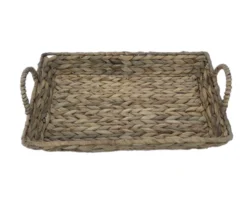 Brown Water Hyacinth Woven Decorative Tray, (14") 9 Brown Water Hyacinth Woven Decorative Tray, (14") -Northlight Sales Store 810612688 A4 4