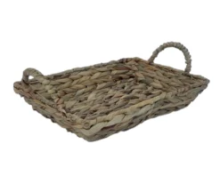 Brown Water Hyacinth Woven Decorative Tray, (12") -Northlight Sales Store 810612689 A3 3