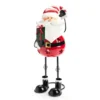 Santa's Workshop Cartoon Santa Metal Tealight LED Candle Holder