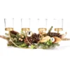 Festive Gathering Gold 4-Tier LED Votive Candle Centerpiece With Pine, Leaves And Berries