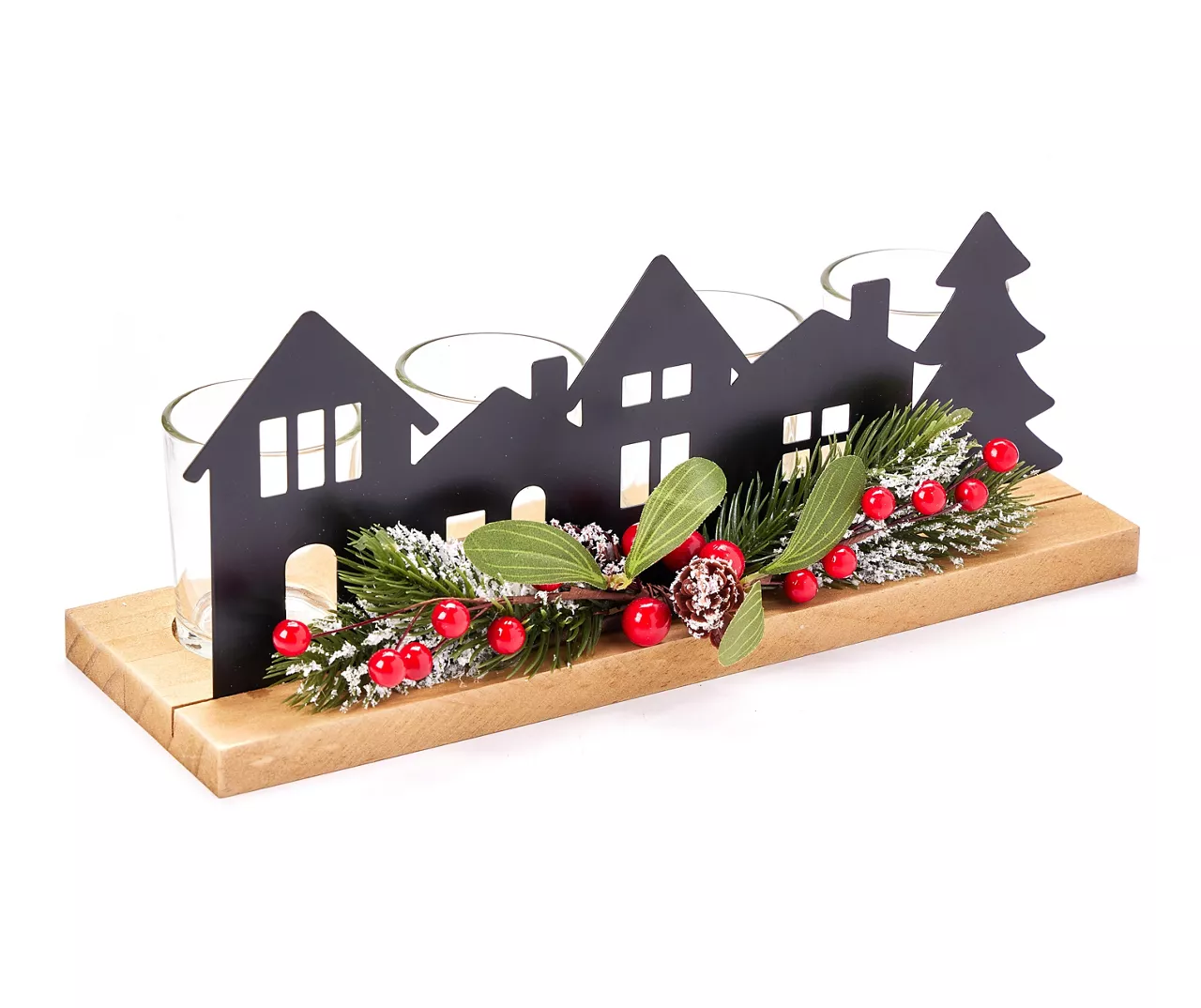 Santa's Workshop Black Metal House 4-Tier LED Votive Candle Holder 5 Santa's Workshop Black Metal House 4-Tier LED Votive Candle Holder - Image 3