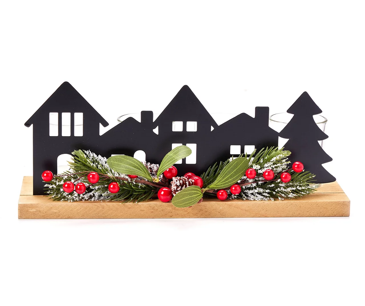 Santa's Workshop Black Metal House 4-Tier LED Votive Candle Holder 4 Santa's Workshop Black Metal House 4-Tier LED Votive Candle Holder - Image 2