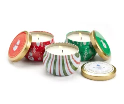 Fresh Balsam, Santa's Cookies & Cinnamon Cheer Snowman Tin Candle Gift Set, 3-Pack -Northlight Sales Store 810613788 A0 2
