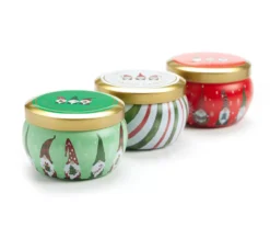 Fresh Balsam, Santa's Cookies & Cinnamon Cheer Gnome Tin Candle Gift Set, 3-Pack -Northlight Sales Store 810613789 A0 1