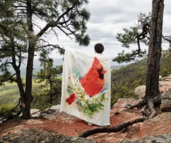 White & Red Cardinal Raschel Throw, (50" X 60") -Northlight Sales Store 810616266 B0 4