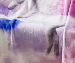 Purple Crescent Unicorn Fleece Raschel Throw, (50" X 60") -Northlight Sales Store 810616378 A0 2