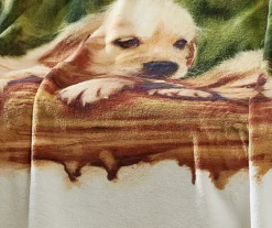 Brown Puppy Love Fleece Raschel Throw, (50" X 60") -Northlight Sales Store 810616379 A0 2