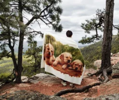 Brown Puppy Love Fleece Raschel Throw, (50" X 60") -Northlight Sales Store 810616379 B0 3