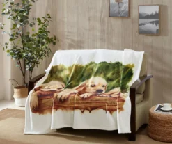 Brown Puppy Love Fleece Raschel Throw, (50" X 60") -Northlight Sales Store 810616379 B0 4