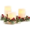 Pine & Berry 3-Piece LED Pillar Candle Set -Northlight Sales Store 810616510 A0