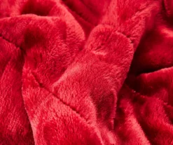Red Box Quilt Sherpa Throw, (50" X 60") -Northlight Sales Store 810617280 A8 2