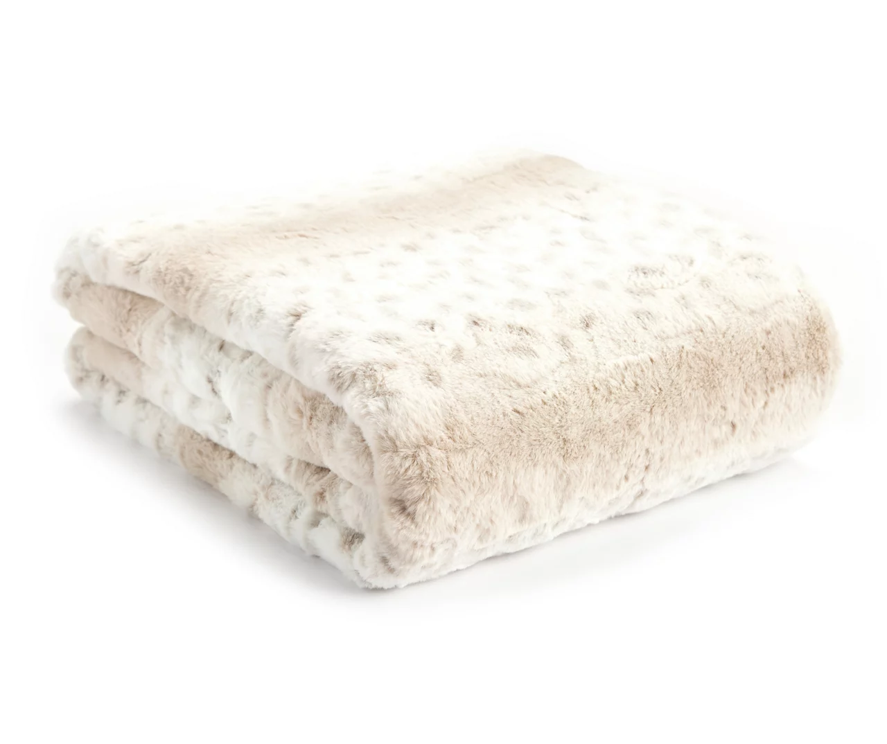 Tan & Cream Animal Spot Print Faux Fur Throw, (50" X 60") 3 Tan & Cream Animal Spot Print Faux Fur Throw, (50" X 60")