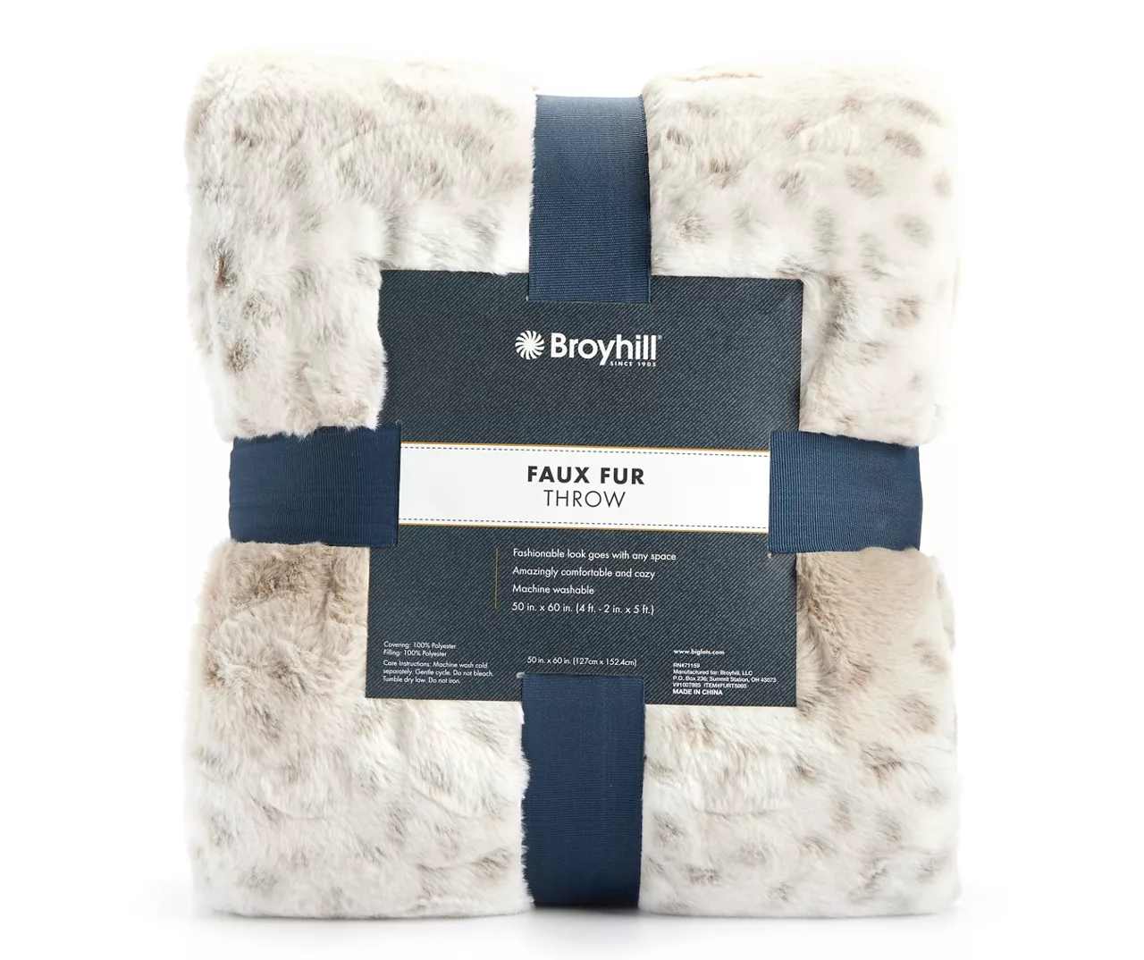 Tan & Cream Animal Spot Print Faux Fur Throw, (50" X 60") 4 Tan & Cream Animal Spot Print Faux Fur Throw, (50" X 60") - Image 2