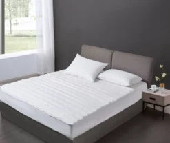 White Microfiber Waterproof Mattress Pad