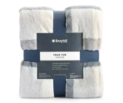 Gray & White Plaid Faux Fur Throw, (50" X 60") -Northlight Sales Store 810617511 A0