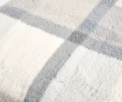 Gray & White Plaid Faux Fur Throw, (50" X 60") -Northlight Sales Store 810617511 A8 2