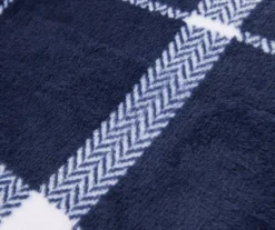 Navy & White Plaid Twin/Full Velvet Plush Blanket -Northlight Sales Store 810617521 810617523 A8 2