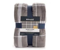 Gray & White Plaid Twin/Full Velvet Plush Blanket -Northlight Sales Store 810617548 810617522 A0