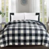 Black & White Buffalo Check Faux Fur King Comforter -Northlight Sales Store 810617563 810617564 A0 1