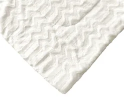 White Chevron Stripe Faux Fur Full/Queen Comforter 12 White Chevron Stripe Faux Fur Full/Queen Comforter -Northlight Sales Store 810617569 810617570 A8 3