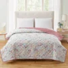 Mauve & Blue Floral Microfiber Quilt -Northlight Sales Store 810618576 A0 1