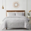 Casa Gray & White Embroidered Floral Queen 3-Piece Comforter Set -Northlight Sales Store 810621423 810621424 A0 1 1