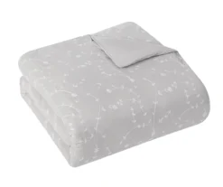 Casa Gray & White Embroidered Floral Queen 3-Piece Comforter Set -Northlight Sales Store 810621423 810621424 A8 3 1