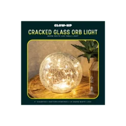 Glow-Up Warm White Cracked Glass Orb LED Light -Northlight Sales Store 810621582 P0
