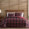 Black & Red Buffalo Check Plush Full/Queen 3-Piece Quilt Set